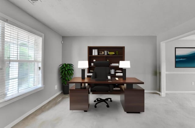 view of carpeted office