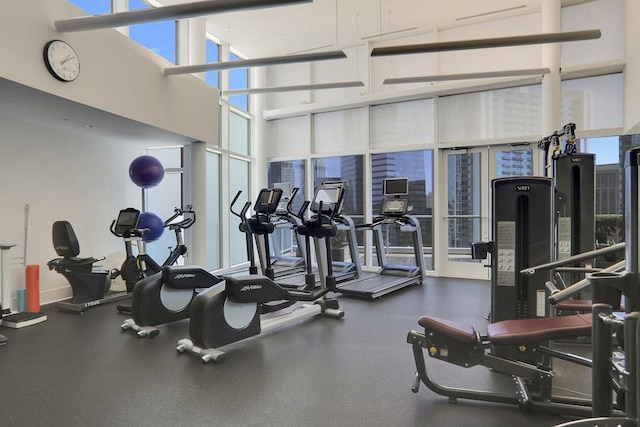3325 Piedmont Rd NE Unit 2104, Atlanta, GA 30305 - gym featuring a high ceiling