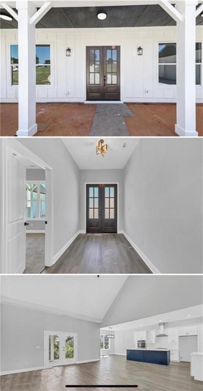 434 Beachwood Dr, Cornelia, GA 30531 - entrance to property featuring french doors and board and batten siding