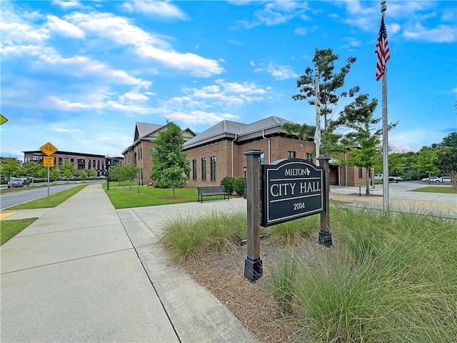 view of community sign