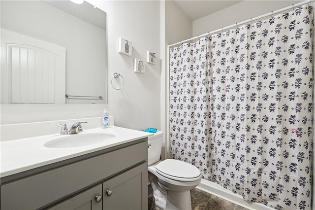 6004 Screech Owl Dr, Flowery Branch, GA 30542 - full bath with vanity, toilet, and a shower with shower curtain
