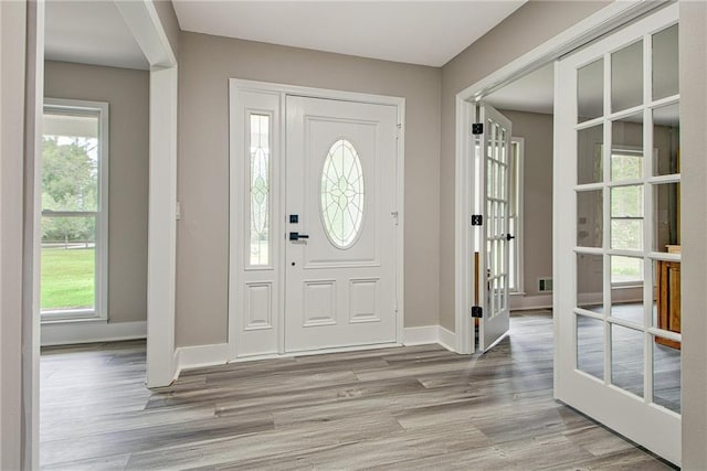 19 Quimby Jackson Rd, Newnan, GA 30263 - foyer entrance with healthy amount of natural light, wood finished floors, and french doors