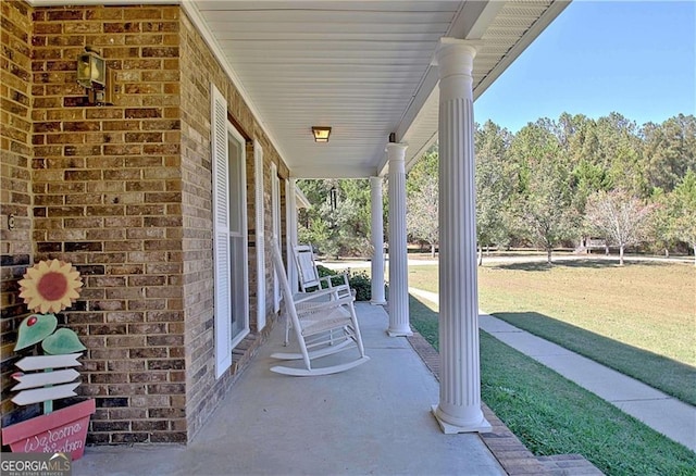 19 Quimby Jackson Rd, Newnan, GA 30263 - covered porch featuring a yard