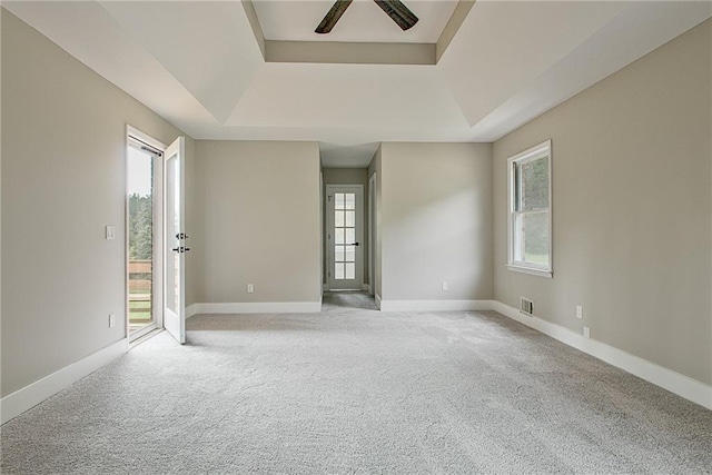 19 Quimby Jackson Rd, Newnan, GA 30263 - carpeted empty room featuring a raised ceiling and ceiling fan