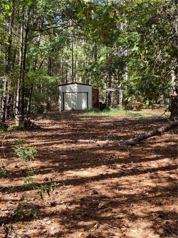 19 Quimby Jackson Rd, Newnan, GA 30263 - view of yard with an outbuilding and a garage