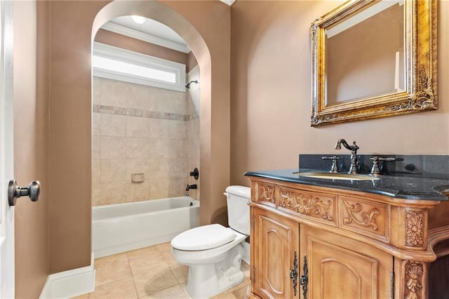 2602 Alcovy Club Dr, Dacula, GA 30019 - full bath featuring vanity, tile patterned flooring, and bathing tub / shower combination