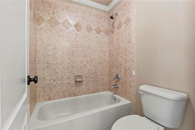2602 Alcovy Club Dr, Dacula, GA 30019 - bathroom with bathtub / shower combination and ornamental molding