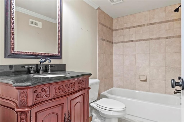 2602 Alcovy Club Dr, Dacula, GA 30019 - full bath with vanity, washtub / shower combination, and crown molding