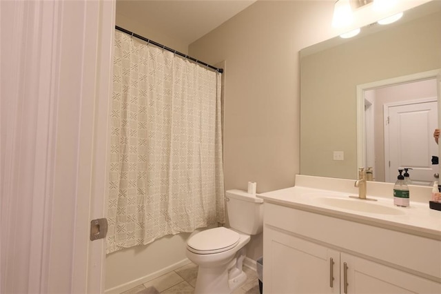 2247 Pink Hawthorn Dr, Buford, GA 30518 - bathroom with vanity, tile patterned floors, and shower / bath combination with curtain