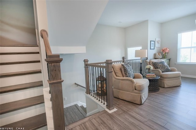 2247 Pink Hawthorn Dr, Buford, GA 30518 - living area with wood finished floors and baseboards