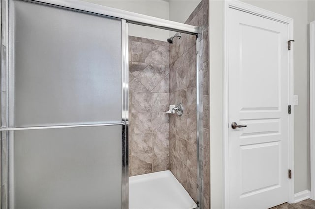 bathroom featuring walk in shower