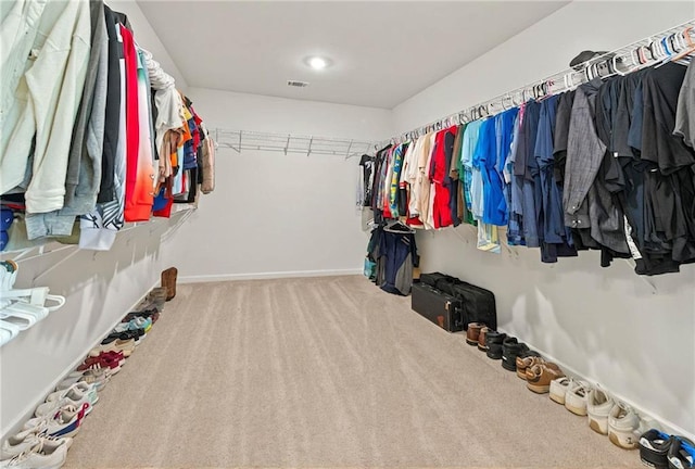 spacious closet with carpet floors