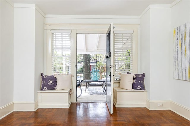 entryway with baseboards