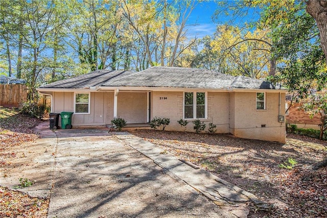 view of ranch-style home