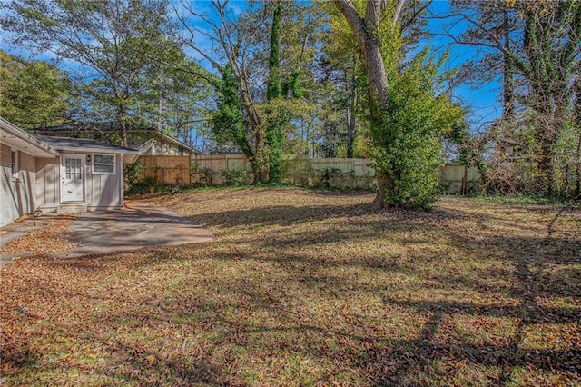 view of yard featuring a patio area