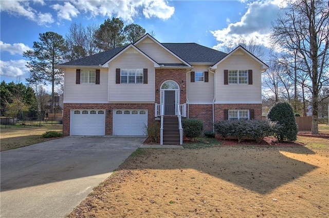 raised ranch with a garage