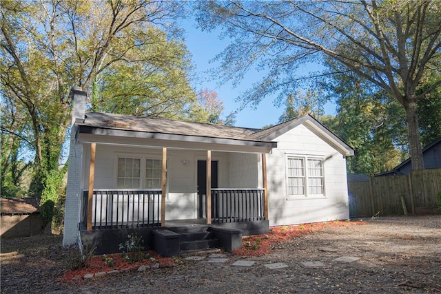 view of front of home with a porch