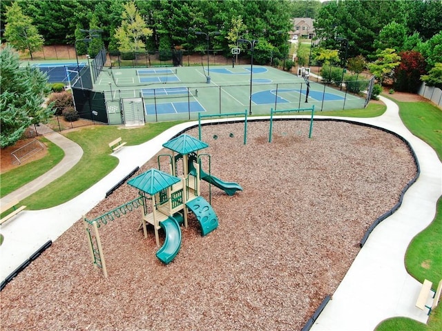 632 Eagles Nest Cir, Auburn, GA 30011 - view of home's community featuring playground community, fence, and a tennis court