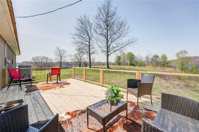 deck featuring an outdoor living space