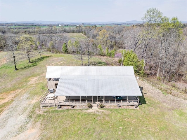 drone / aerial view featuring a rural view