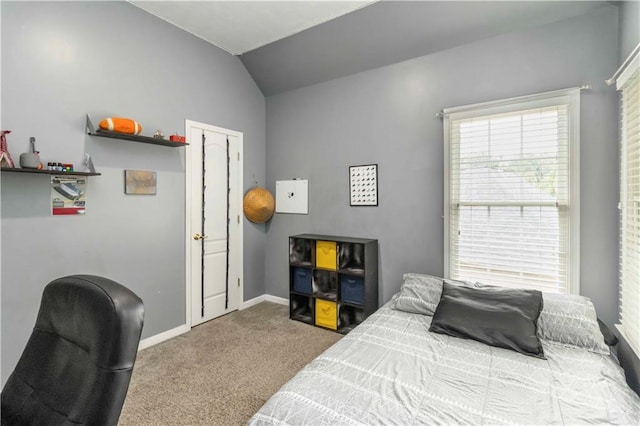 3780 Summit Gate Dr, Suwanee, GA 30024 - bedroom with carpet flooring, lofted ceiling, and baseboards