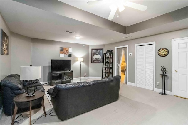3780 Summit Gate Dr, Suwanee, GA 30024 - carpeted living room with a ceiling fan and baseboards