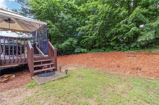 3780 Summit Gate Dr, Suwanee, GA 30024 - view of green lawn featuring a wooden deck and a gazebo