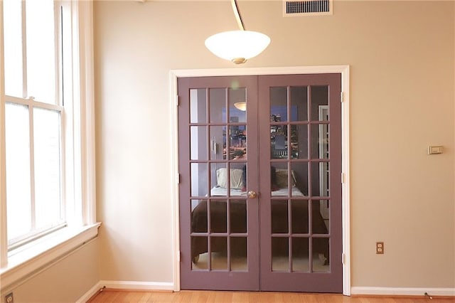 doorway with french doors