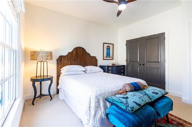 2067 Telfair Cir Unit A & B, Atlanta, GA 30324 - bedroom featuring light carpet, baseboards, a ceiling fan, and a closet