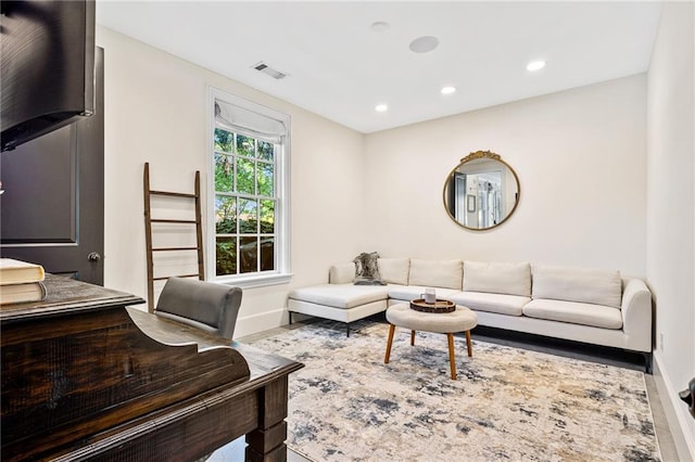2067 Telfair Cir Unit A & B, Atlanta, GA 30324 - living area with baseboards, wood finished floors, and recessed lighting