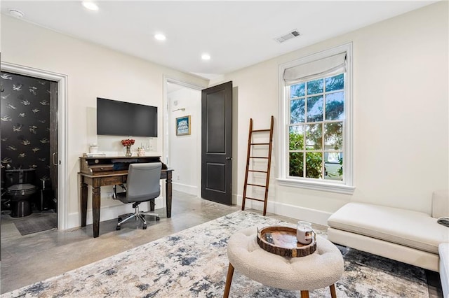 2067 Telfair Cir Unit A & B, Atlanta, GA 30324 - office featuring finished concrete flooring, baseboards, and recessed lighting