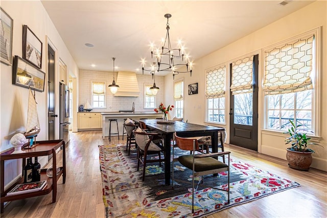 2067 Telfair Cir Unit A & B, Atlanta, GA 30324 - dining area featuring a chandelier and light wood-type flooring