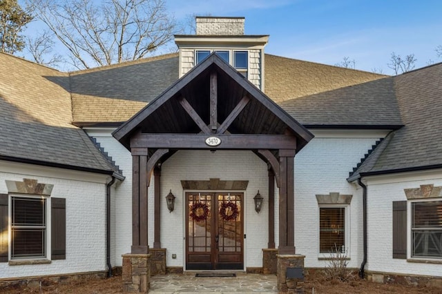 doorway to property with french doors