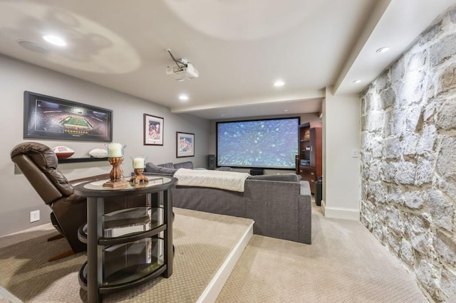 view of carpeted cinema room