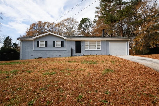 ranch-style house featuring a garage