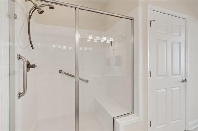 bathroom featuring an enclosed shower