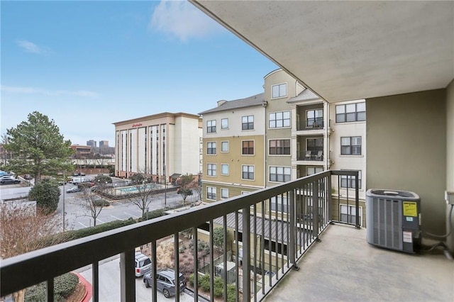 balcony with central AC unit