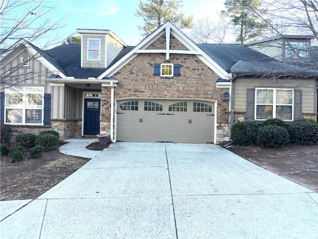 craftsman-style home featuring a garage