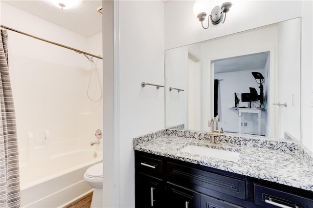 4417 Village Square Ln, Stone Mountain, GA 30083 - full bath with vanity, shower / tub combination, and wood finished floors