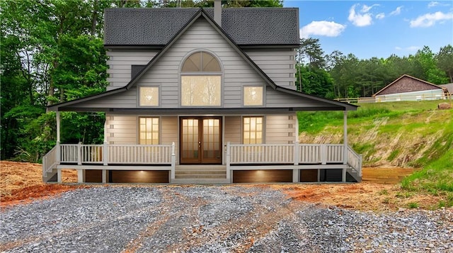 196 Mountain Trce, Ellijay, GA 30540 - view of front of home featuring french doors and a porch