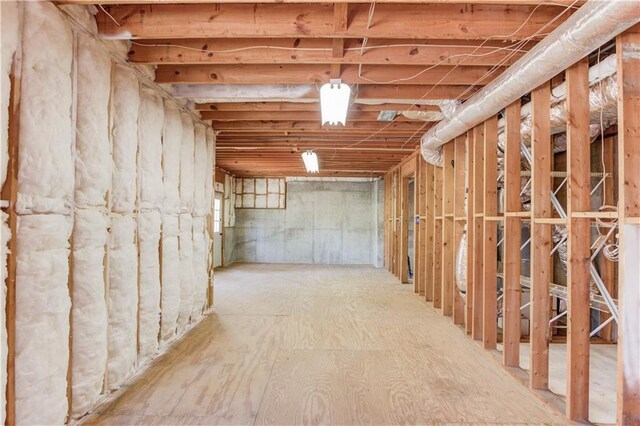 view of unfinished below grade area