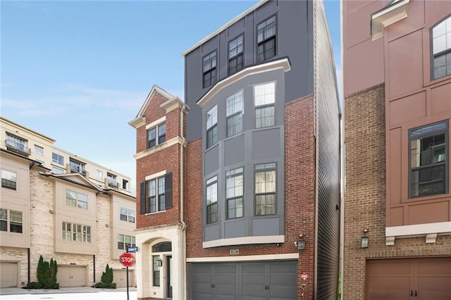 view of building exterior with a garage