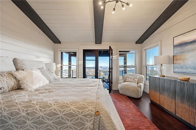 799 Bruce Mountain Rd, Morganton, GA 30560 - bedroom featuring wood finished floors and access to exterior