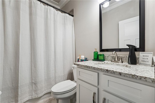 bathroom with toilet and vanity