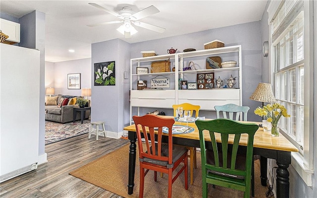 135 E Hill St Unit 24, Decatur, GA 30030 - dining space featuring wood finished floors and ceiling fan