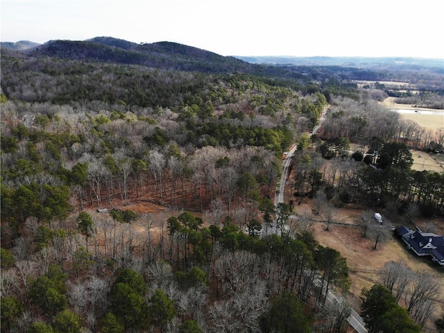 aerial view featuring a mountain view