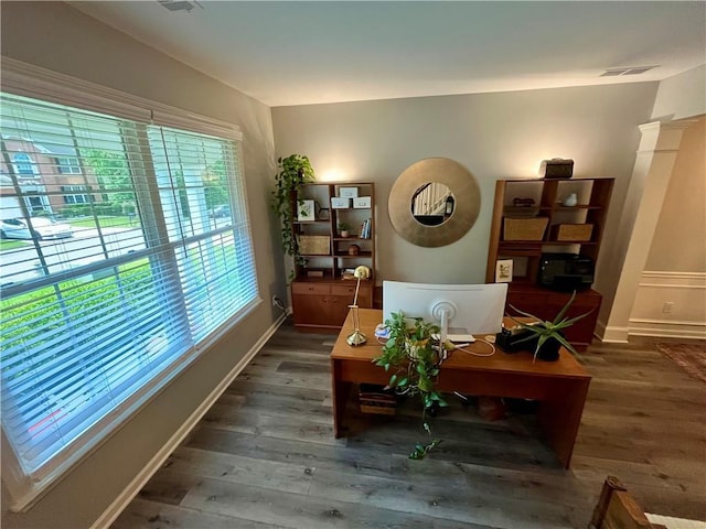2278 Traywick Chase, Alpharetta, GA 30004 - home office with visible vents, wood finished floors, and baseboards