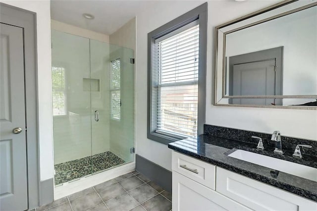 1497 Rogers Ave, Atlanta, GA 30310 - full bathroom featuring a stall shower, tile patterned floors, and vanity