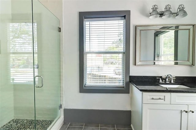 1497 Rogers Ave, Atlanta, GA 30310 - bathroom featuring vanity, a stall shower, and tile patterned floors