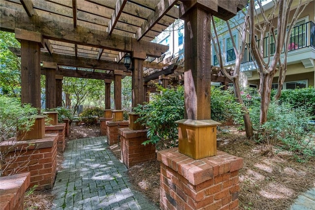 view of patio with a pergola